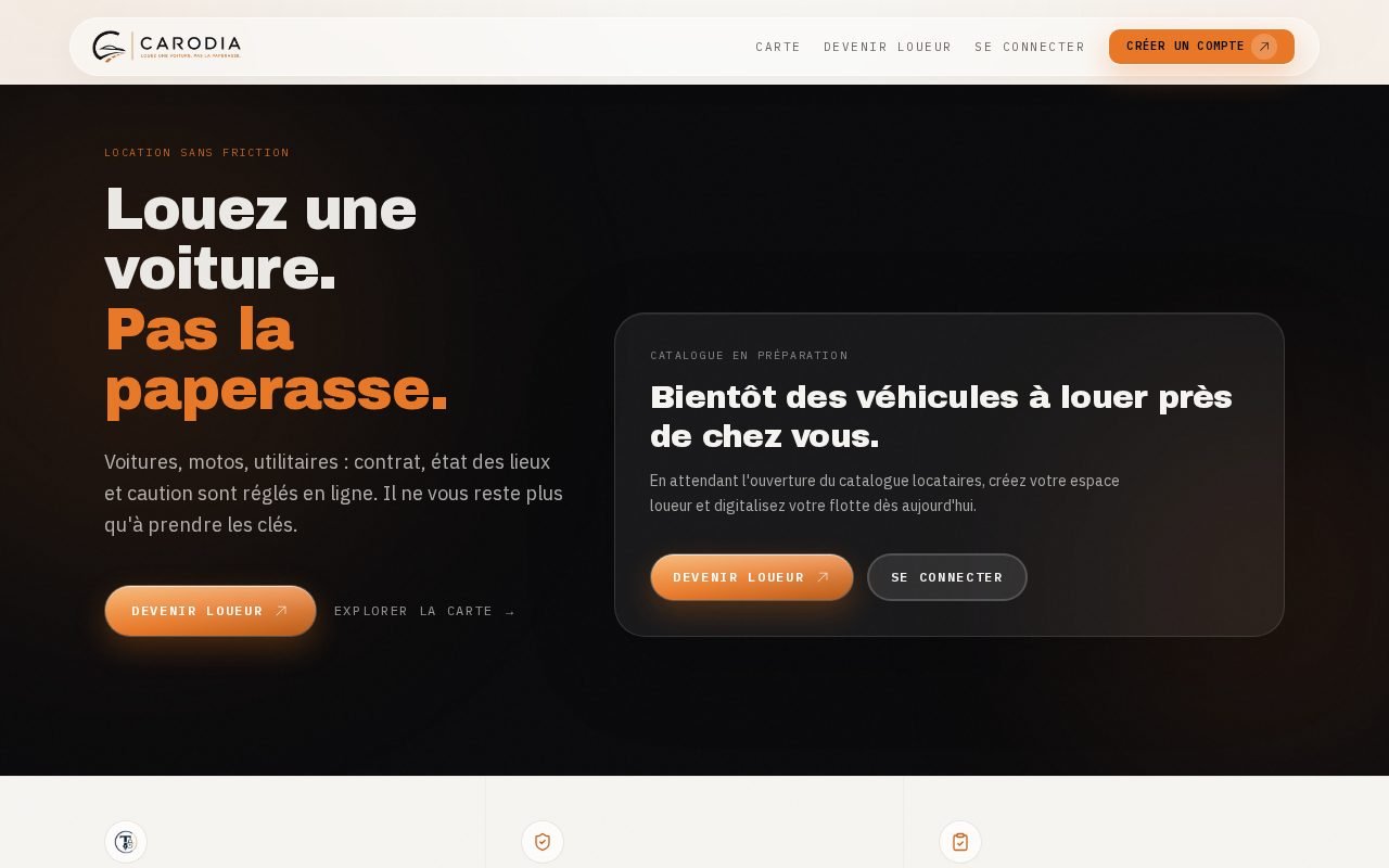 Page d'accueil de Carodia